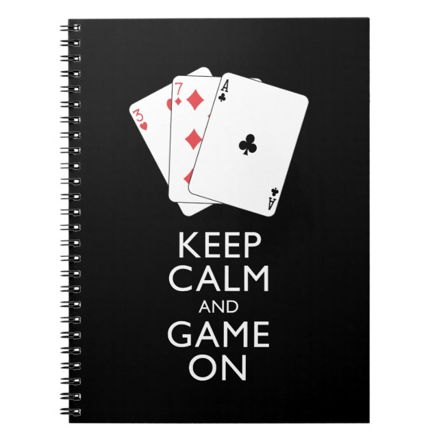 KEEP CALM AND GAME ON - Card Games Notebook (Front)
