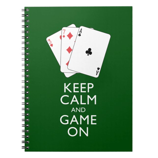 KEEP CALM AND GAME ON - Card Games Notebook (Front)