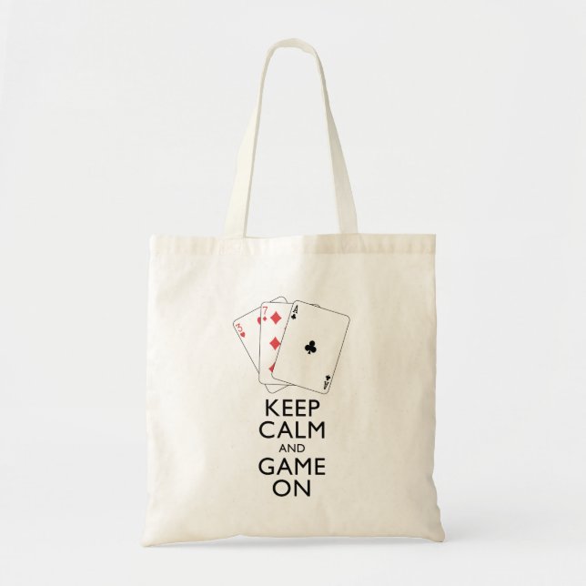 KEEP CALM AND GAME ON - Card Games Tote Bag (Front)