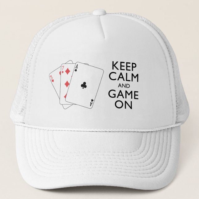 KEEP CALM AND GAME ON - Card Games Trucker Hat (Front)