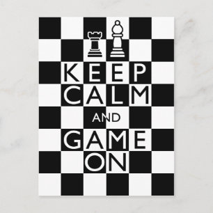 KEEP CALM AND GAME ON - Chess Postcard