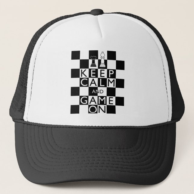 KEEP CALM AND GAME ON - Chess Trucker Hat (Front)