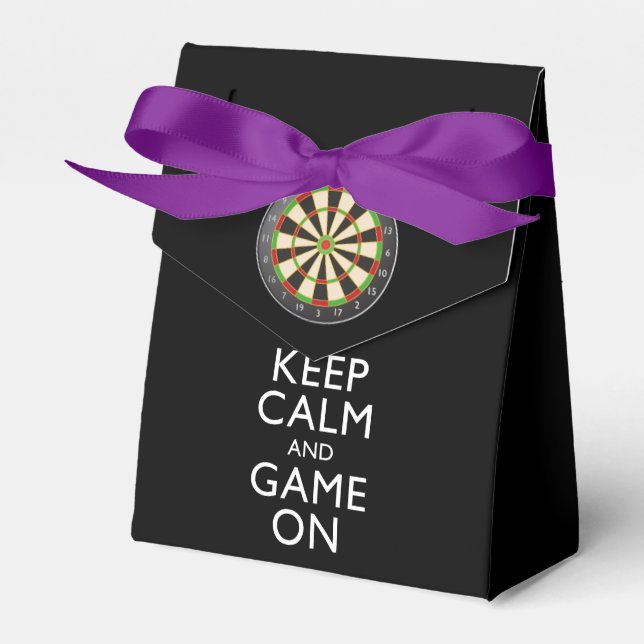 KEEP CALM AND GAME ON - Dart Board Favour Box (Front Side)