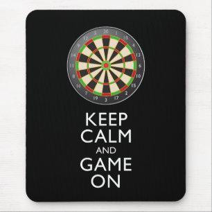 KEEP CALM AND GAME ON - Dart Board Mouse Mat