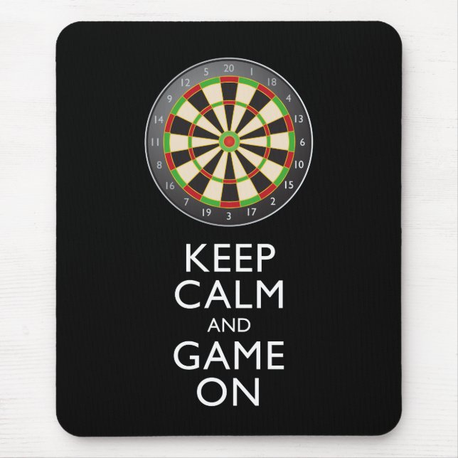 KEEP CALM AND GAME ON - Dart Board Mouse Mat (Front)