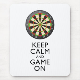 KEEP CALM AND GAME ON - Dart Board Mouse Mat