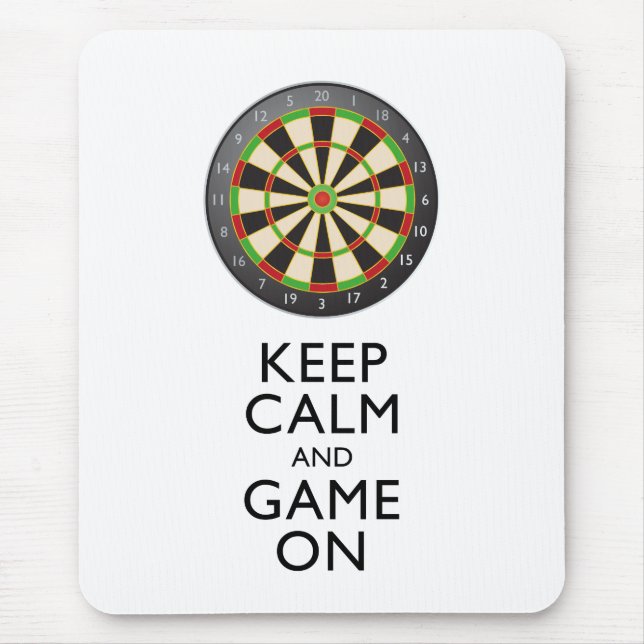 KEEP CALM AND GAME ON - Dart Board Mouse Mat (Front)