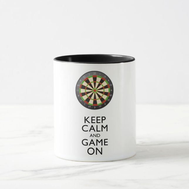 KEEP CALM AND GAME ON - Dart Board Mug (Center)