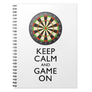 KEEP CALM AND GAME ON - Dart Board Notebook