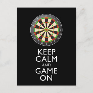 KEEP CALM AND GAME ON - Dart Board Postcard