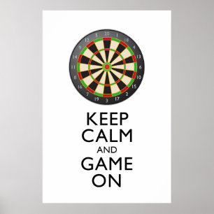 KEEP CALM AND GAME ON - Dart Board Poster