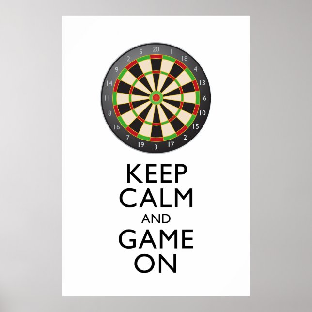 KEEP CALM AND GAME ON - Dart Board Poster (Front)