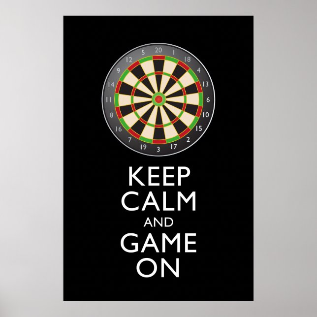 KEEP CALM AND GAME ON - Dart Board Poster (Front)