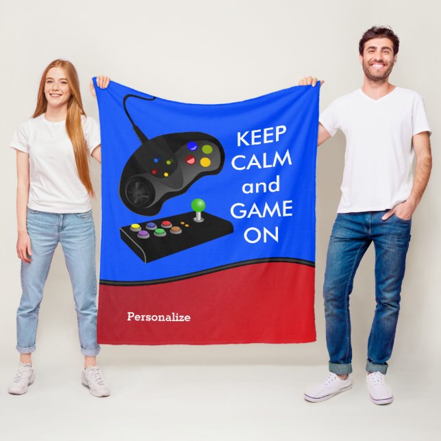 Keep Calm and Game On Fleece Blanket (In Situ)