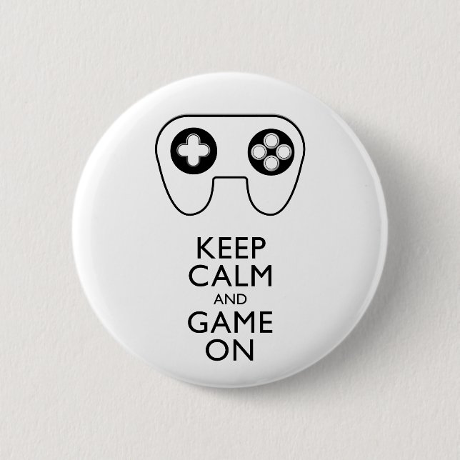 KEEP CALM AND GAME ON - Game pad 6 Cm Round Badge (Front)