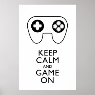 KEEP CALM AND GAME ON - Game pad Poster