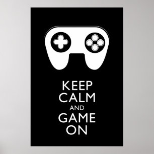 KEEP CALM AND GAME ON - Game pad Poster