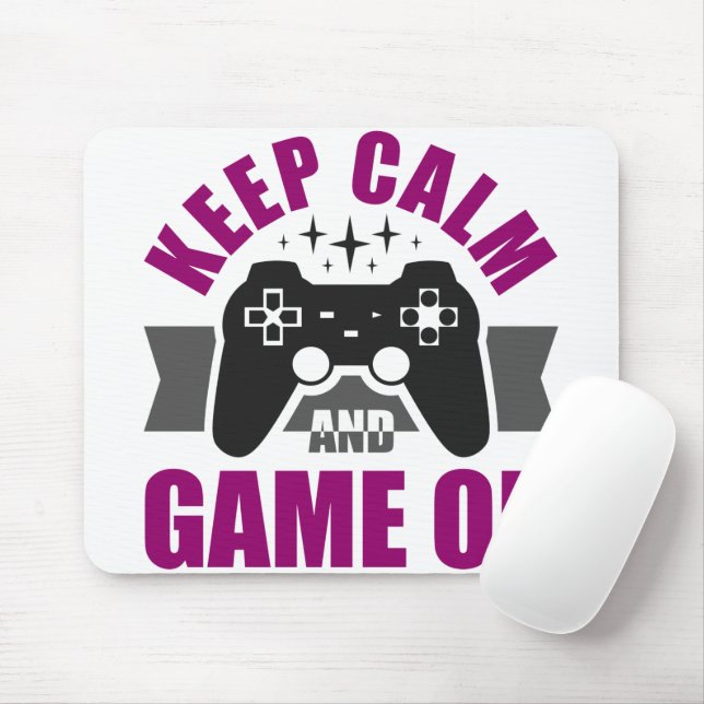 Keep calm and game on gaming  mouse mat (With Mouse)