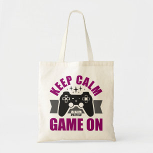 Keep calm and game on gaming  tote bag