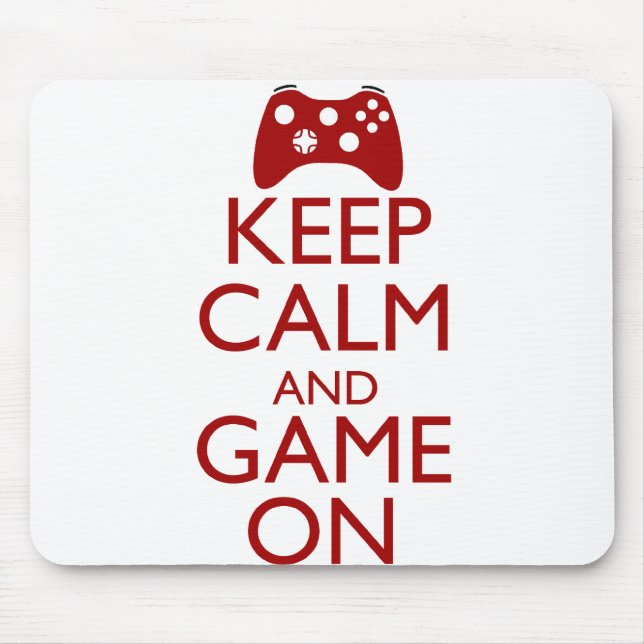 Keep Calm and Game On Mouse Mat (Front)