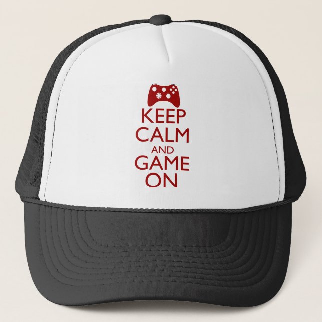 Keep Calm and Game On Trucker Hat (Front)