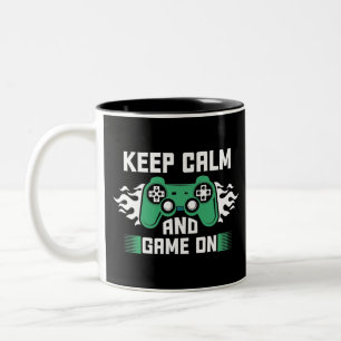 Keep Calm And Game On Two-Tone Coffee Mug