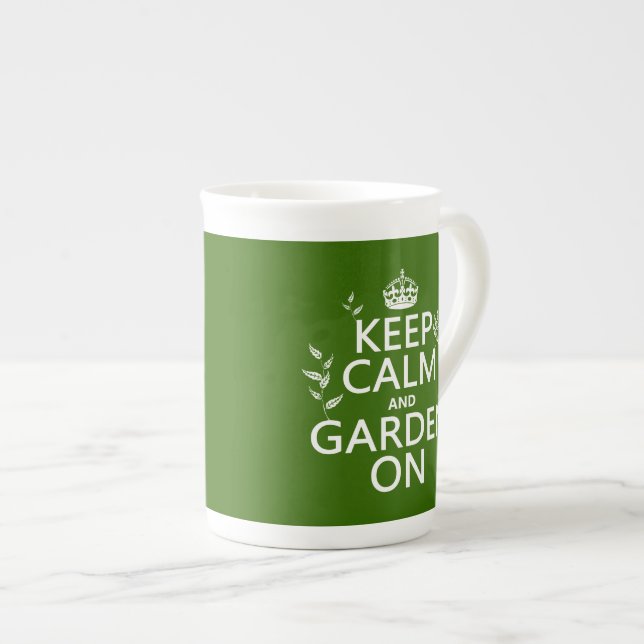 Keep Calm and Garden On - All Colours Bone China Mug (Front Right)