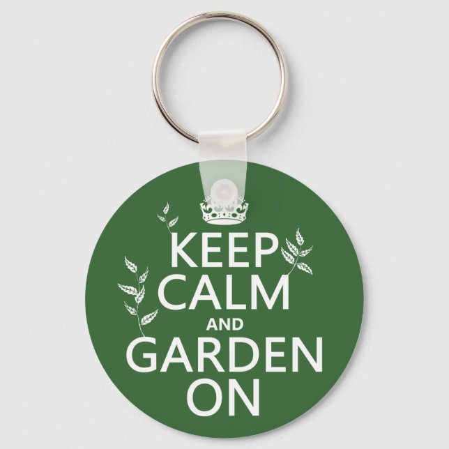 Keep Calm and Garden On - All Colours Key Ring (Front)