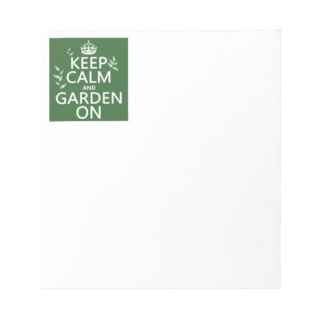 Keep Calm and Garden On - All Colours Notepad (Front)