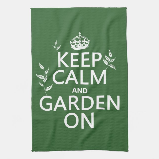 Keep Calm and Garden On - All Colours Tea Towel (Vertical)