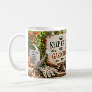 Keep Calm and Garden On Gardening Mug