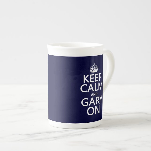 Keep Calm and Gary On (any colour) Bone China Mug (Front Right)