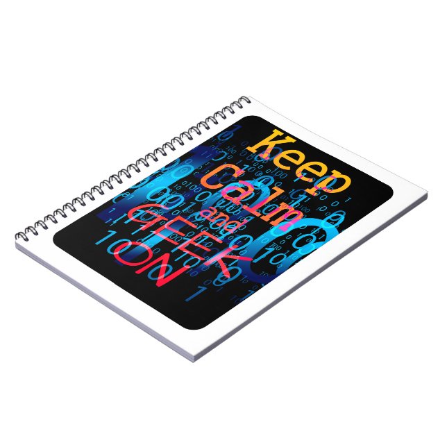 Keep Calm and Geek On Binary Code Notebook (Left Side)