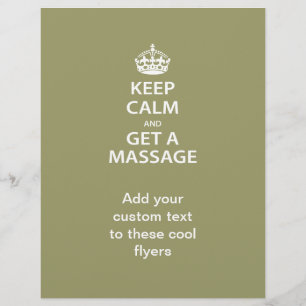 Keep Calm and Get a Massage Flyer