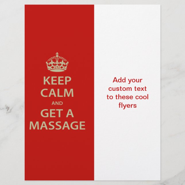 Keep Calm and Get a Massage Flyer (Front)