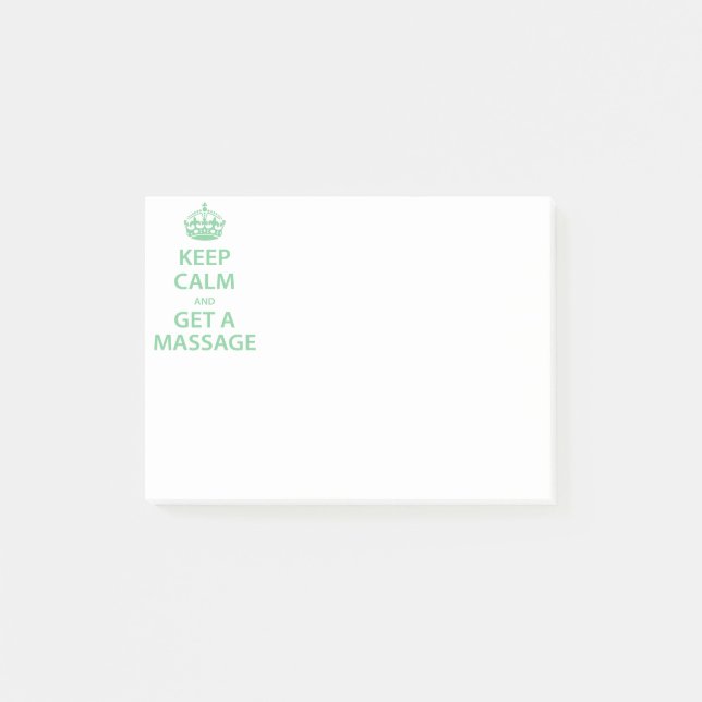 Keep Calm and Get a Massage Post-it Notes (Front)