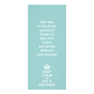 Keep Calm and Get a Massage Rack Card
