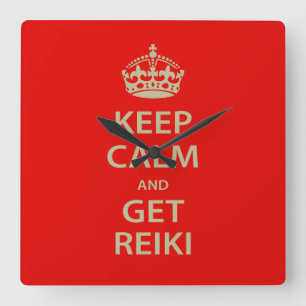 Keep Calm and Get Reiki Square Wall Clock
