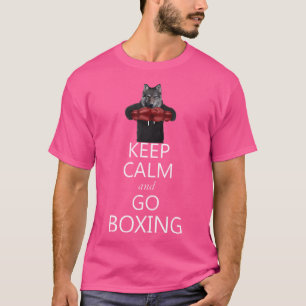 Keep Calm And Go Boxing Grey Wolf Boxer T-Shirt
