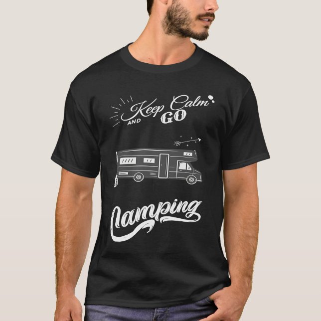 Keep Calm and Go Camping Equipment Camper Knife T-Shirt (Front)