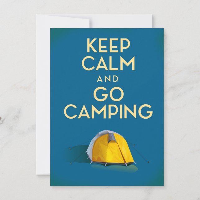 Keep Calm and Go Camping vintage print Invitation (Back)