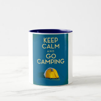 Keep Calm and Go Camping vintage print Two-Tone Coffee Mug