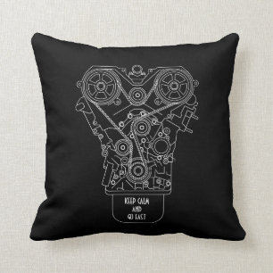 Keep Calm And Go Fast Car Race Mechanic Service Cushion
