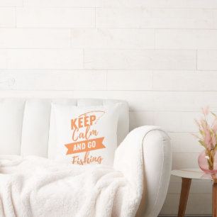 keep calm and go fishing cushion