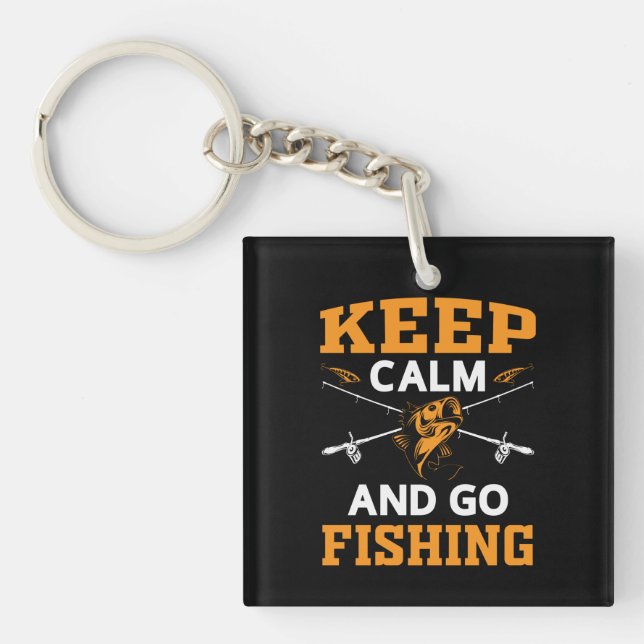 Keep Calm And Go Fishing Mouse Pad Classic Round S Key Ring (Front)