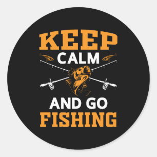 Keep Calm And Go Fishing Mouse Pad Classic Round Sticker