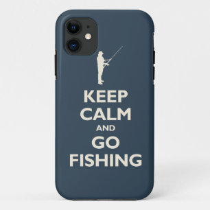 Keep Calm and Go Fishing (navy) iPhone 11 Case