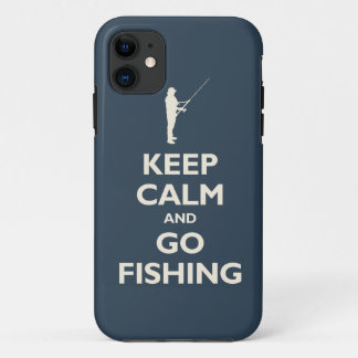 Keep Calm and Go Fishing (navy) iPhone 11 Case