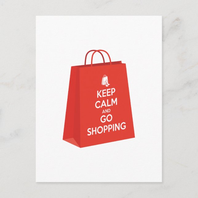 Keep Calm and Go Shopping (bag2) Postcard (Front)