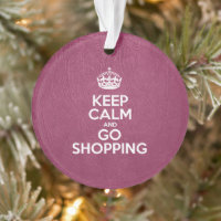 Keep Calm and Go Shopping, Pink Leather, Crown